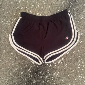 Champion Women's Black Athletic Shorts with White Stripes